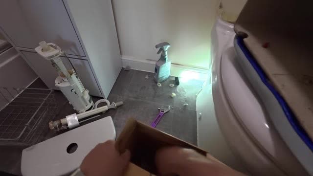 Step frame: removing the fill valve from the toilet tank